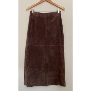 ✨NWT Genuine Suede Leather Midi Skirt
